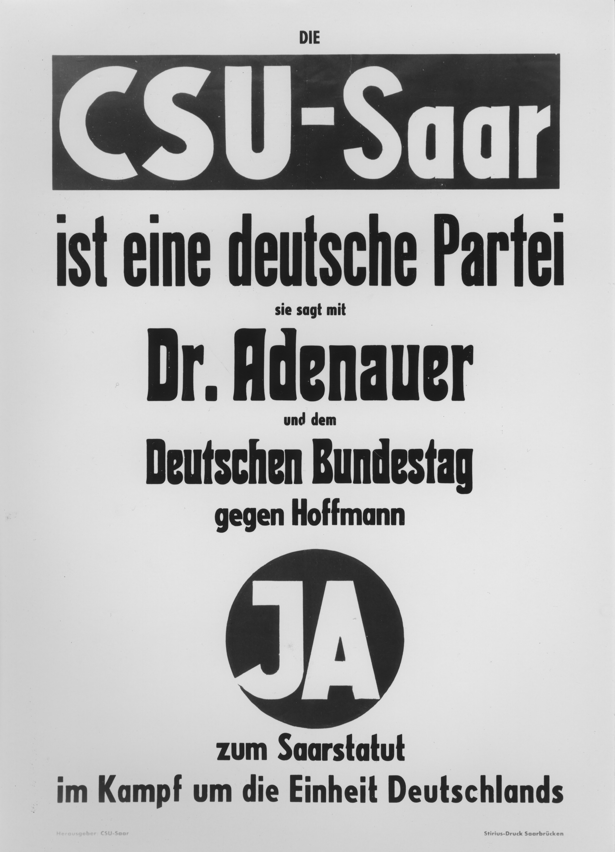 Wahlplakat der CSU-Saar
